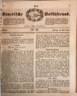 Der bayerische Volksfreund Freitag 24. Juli 1840