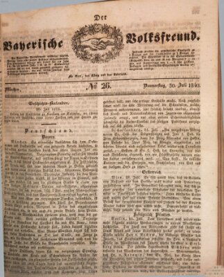 Der bayerische Volksfreund Donnerstag 30. Juli 1840