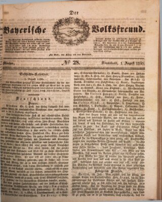 Der bayerische Volksfreund Samstag 1. August 1840