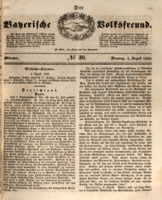 Der bayerische Volksfreund Dienstag 4. August 1840