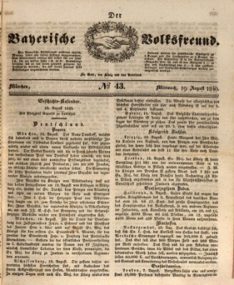 Der bayerische Volksfreund Mittwoch 19. August 1840