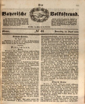 Der bayerische Volksfreund Donnerstag 20. August 1840