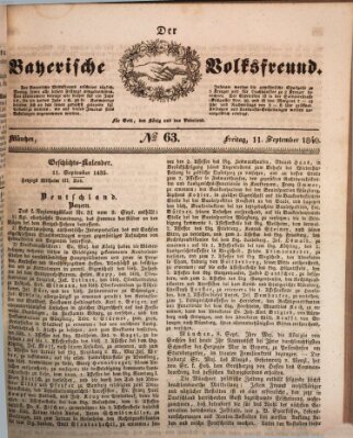 Der bayerische Volksfreund Freitag 11. September 1840