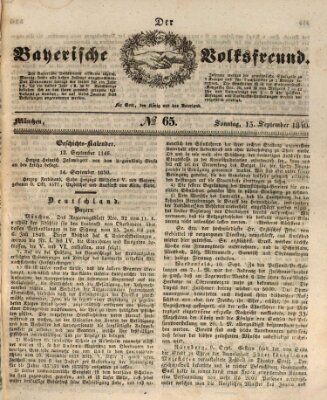 Der bayerische Volksfreund Sonntag 13. September 1840