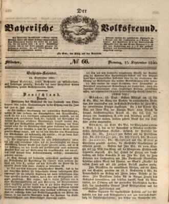 Der bayerische Volksfreund Dienstag 15. September 1840