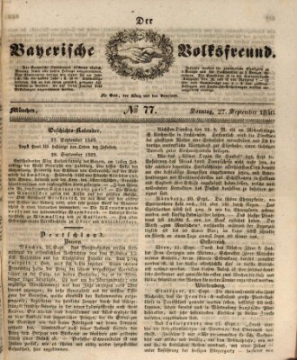 Der bayerische Volksfreund Sonntag 27. September 1840