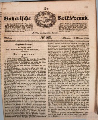 Der bayerische Volksfreund Mittwoch 28. Oktober 1840