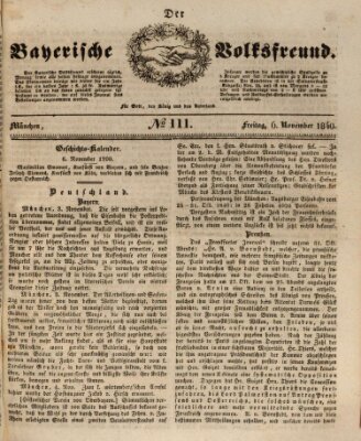 Der bayerische Volksfreund Freitag 6. November 1840