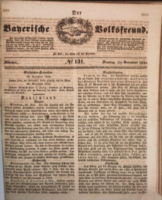 Der bayerische Volksfreund Sonntag 29. November 1840