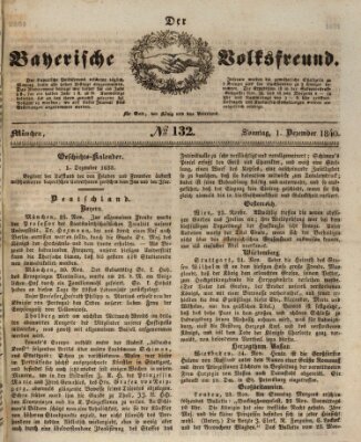 Der bayerische Volksfreund Dienstag 1. Dezember 1840