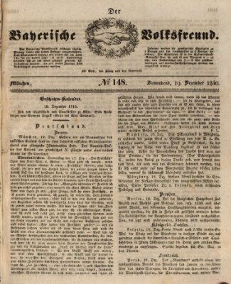 Der bayerische Volksfreund Samstag 19. Dezember 1840