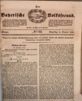 Der bayerische Volksfreund Donnerstag 24. Dezember 1840