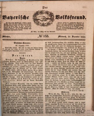 Der bayerische Volksfreund Mittwoch 30. Dezember 1840