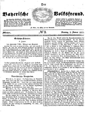 Der bayerische Volksfreund Sonntag 3. Januar 1841