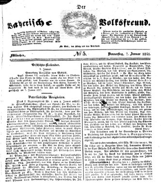 Der bayerische Volksfreund Donnerstag 7. Januar 1841