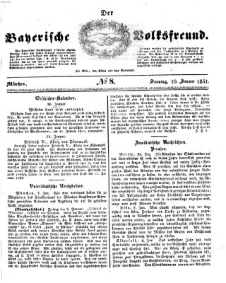 Der bayerische Volksfreund Sonntag 10. Januar 1841