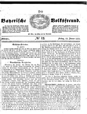 Der bayerische Volksfreund Freitag 15. Januar 1841