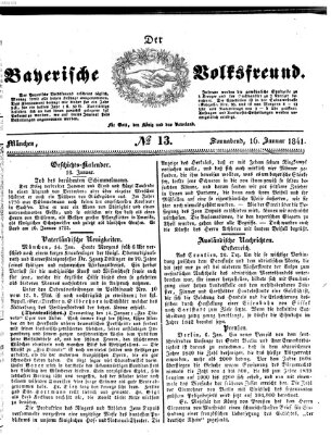 Der bayerische Volksfreund Samstag 16. Januar 1841