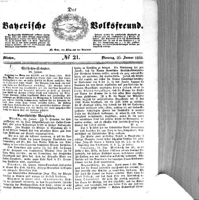 Der bayerische Volksfreund Dienstag 26. Januar 1841