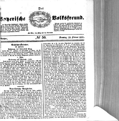 Der bayerische Volksfreund Sonntag 28. Februar 1841