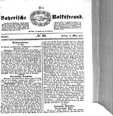 Der bayerische Volksfreund Freitag 12. März 1841