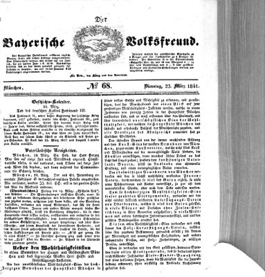 Der bayerische Volksfreund Dienstag 23. März 1841