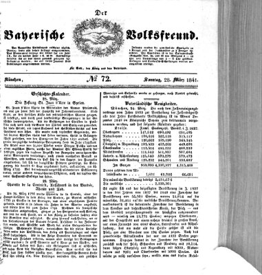 Der bayerische Volksfreund Sonntag 28. März 1841