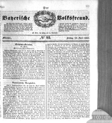 Der bayerische Volksfreund Freitag 23. April 1841