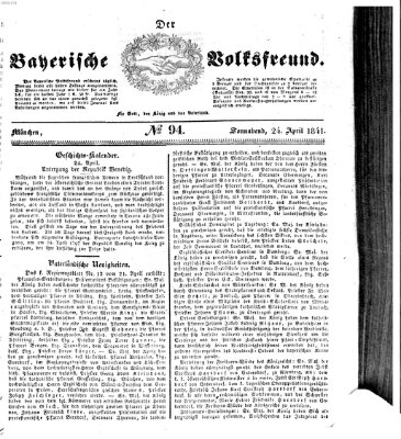 Der bayerische Volksfreund Samstag 24. April 1841