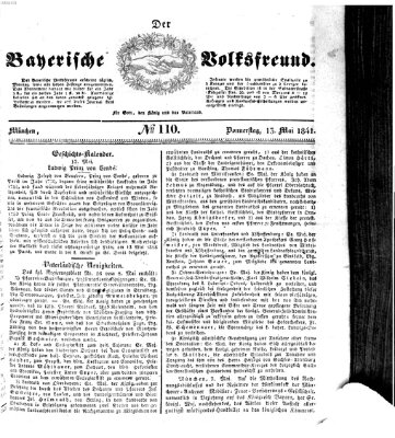 Der bayerische Volksfreund Donnerstag 13. Mai 1841