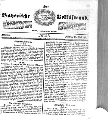 Der bayerische Volksfreund Sonntag 16. Mai 1841