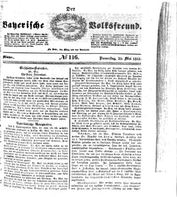 Der bayerische Volksfreund Donnerstag 20. Mai 1841