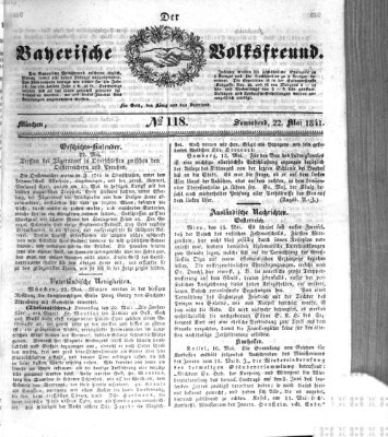 Der bayerische Volksfreund Samstag 22. Mai 1841