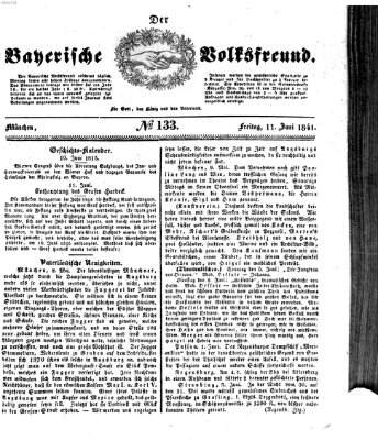 Der bayerische Volksfreund Freitag 11. Juni 1841