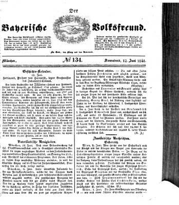 Der bayerische Volksfreund Samstag 12. Juni 1841