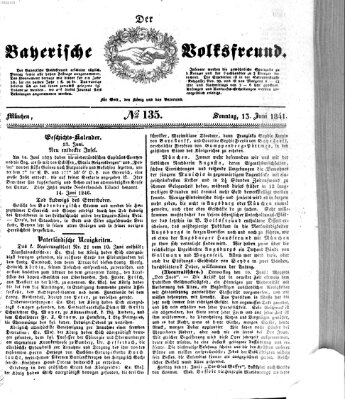 Der bayerische Volksfreund Sonntag 13. Juni 1841