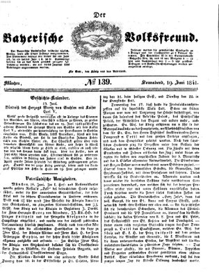 Der bayerische Volksfreund Samstag 19. Juni 1841