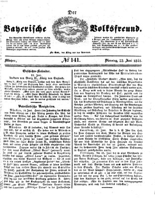 Der bayerische Volksfreund Dienstag 22. Juni 1841