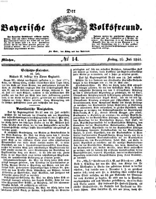 Der bayerische Volksfreund Freitag 16. Juli 1841