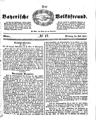 Der bayerische Volksfreund Dienstag 20. Juli 1841