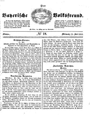 Der bayerische Volksfreund Mittwoch 21. Juli 1841