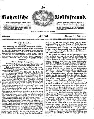 Der bayerische Volksfreund Dienstag 27. Juli 1841