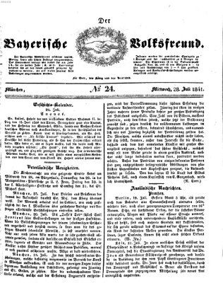 Der bayerische Volksfreund Mittwoch 28. Juli 1841