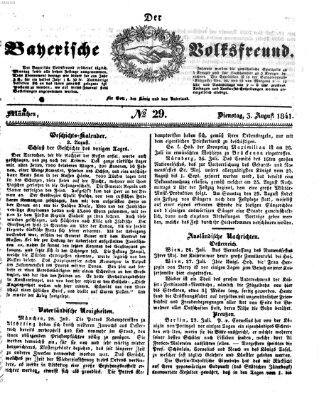 Der bayerische Volksfreund Dienstag 3. August 1841