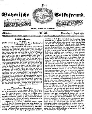 Der bayerische Volksfreund Donnerstag 5. August 1841