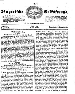 Der bayerische Volksfreund Samstag 7. August 1841