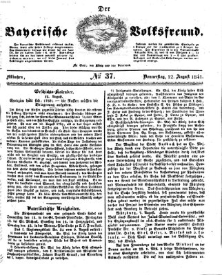 Der bayerische Volksfreund Donnerstag 12. August 1841