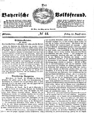 Der bayerische Volksfreund Freitag 20. August 1841