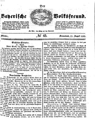 Der bayerische Volksfreund Samstag 21. August 1841