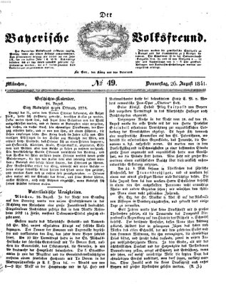 Der bayerische Volksfreund Donnerstag 26. August 1841